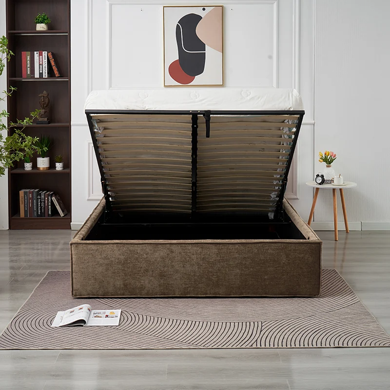 Lit Coffre Olivia Moka – Tissu Chenille