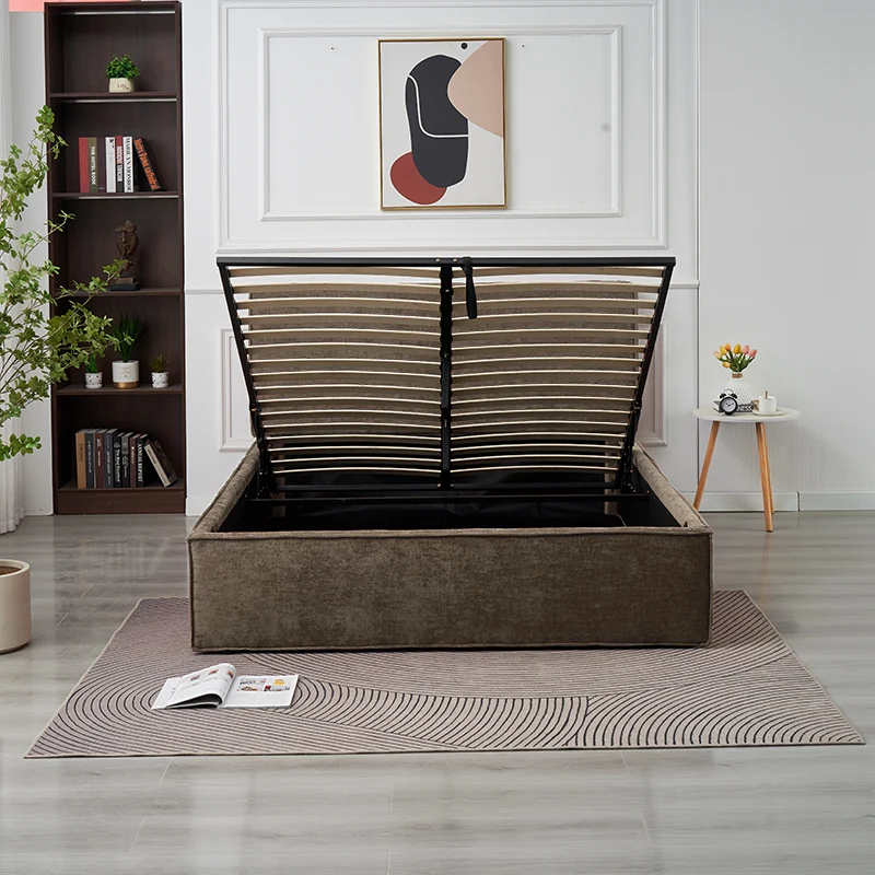Lit Coffre Olivia Moka – Tissu Chenille