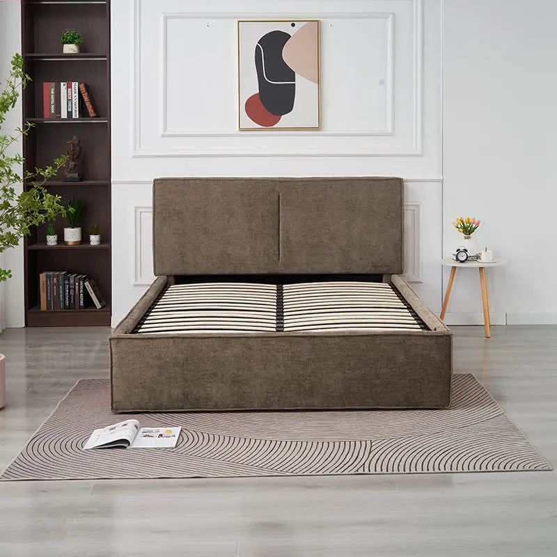 Lit Coffre Olivia Moka – Tissu Chenille