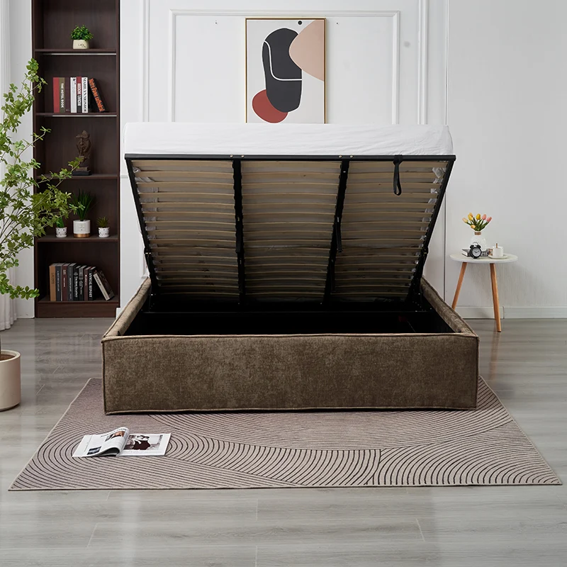 Lit Coffre Olivia Moka – Tissu Chenille