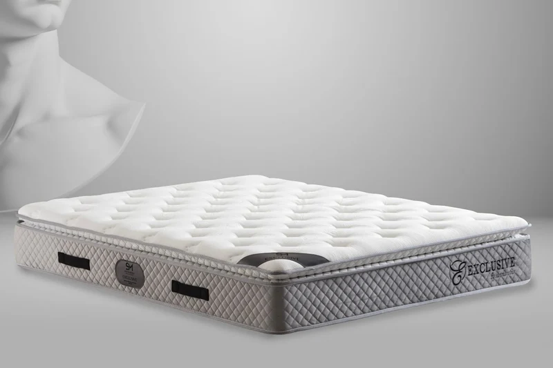 Matelas San Martino Exclusif Ressorts Gris – 32 cm avec Surmatelas Intégré