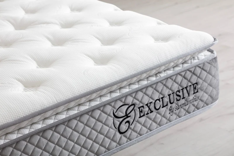 Matelas San Martino Exclusif Ressorts Gris – 32 cm avec Surmatelas Intégré