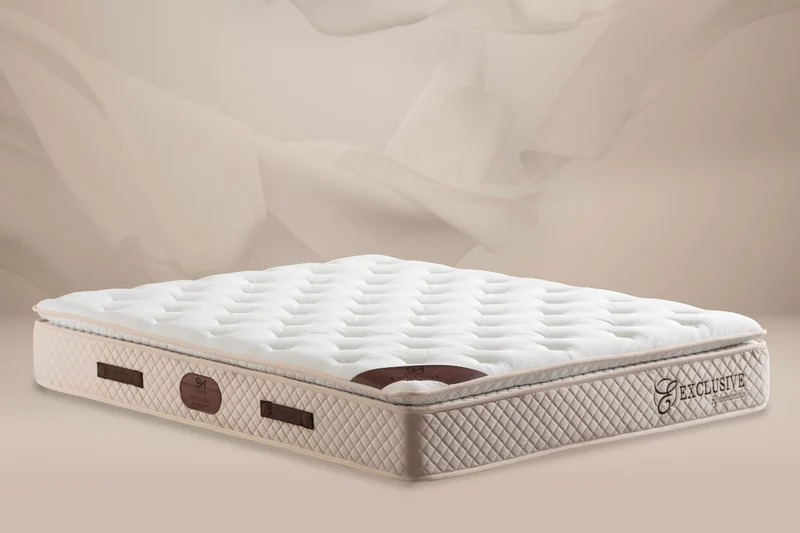 Matelas San Martino Exclusif Ressorts Beige – 32 cm avec Surmatelas Intégré