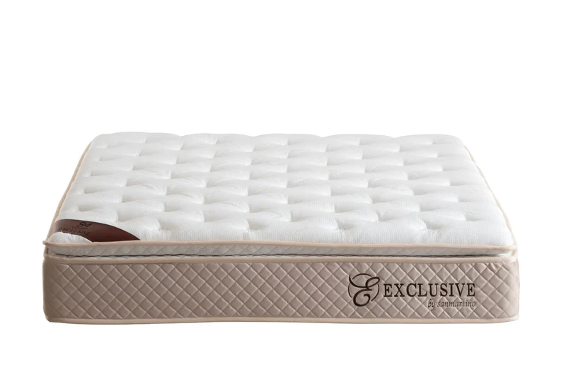 Matelas San Martino Exclusif Ressorts Beige – 32 cm avec Surmatelas Intégré