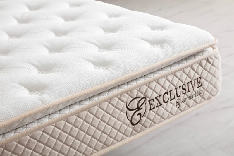 Matelas San Martino Exclusif Ressorts Beige – 32 cm avec Surmatelas Intégré