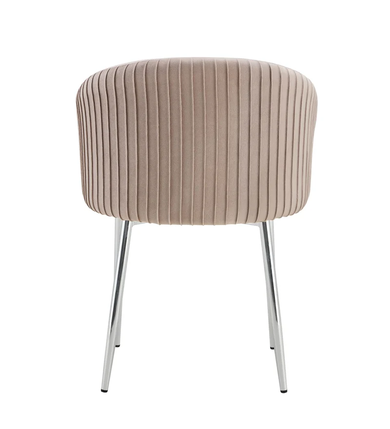 CHAISE AVEC ACCOUDOIR CARLITA MOKA PIED CHROME