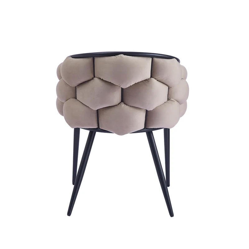 CHAISE AVEC ACCOUDOIR BALLON METAL NOIR TAUPE