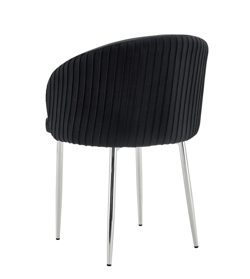 CHAISE AVEC ACCOUDOIR CARLITA NOIR PIED CHROME