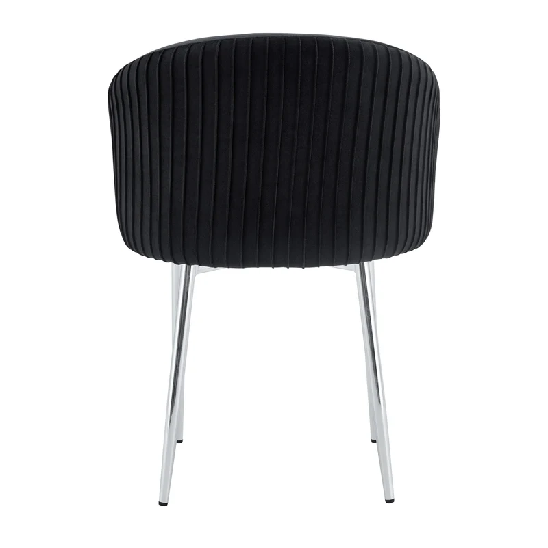 CHAISE AVEC ACCOUDOIR CARLITA NOIR PIED CHROME