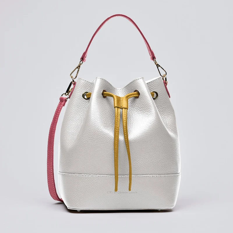 Sac seau Champs Elysé en cuir de veau italien