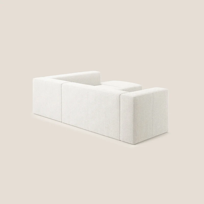 Nettuno canapé d'angle modulable en bouclette douce T07 blanc