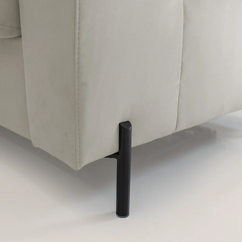 Ortensia canapé convertible matelas H 18cm et pieds hauts en élégante microfibre détachable T11 crème