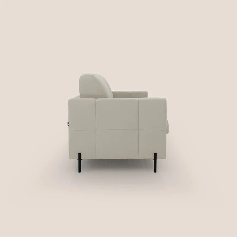 Ortensia canapé convertible matelas H 18cm et pieds hauts en élégante microfibre détachable T11 crème