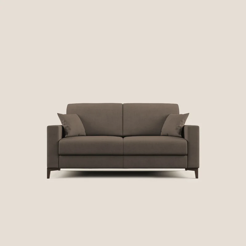 Kafka canapé lit convertible en tissu doux imperméable T02 marron