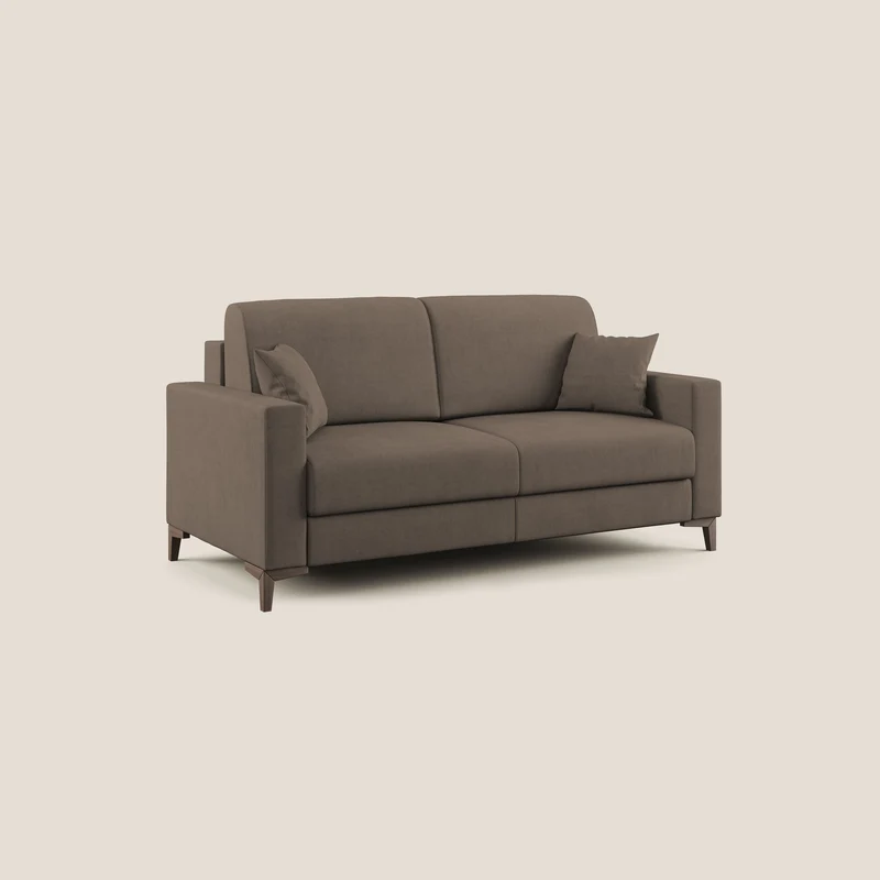 Kafka canapé lit convertible en tissu doux imperméable T02 marron