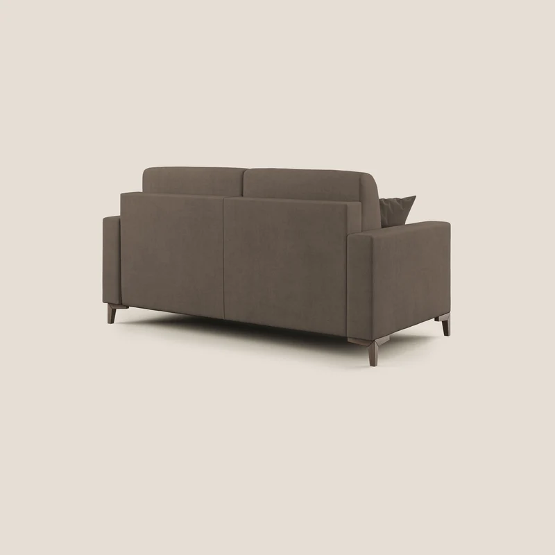Kafka canapé lit convertible en tissu doux imperméable T02 marron