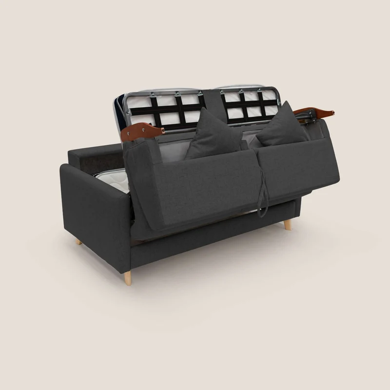 Edgar canapé convertible en tissu FELIS imperméable T03 anthracite
