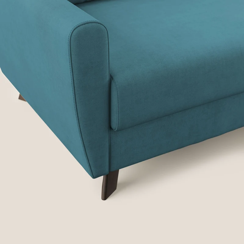 Callisto Canapé lit convertible en tissu doux imperméable T02 bleu ciel