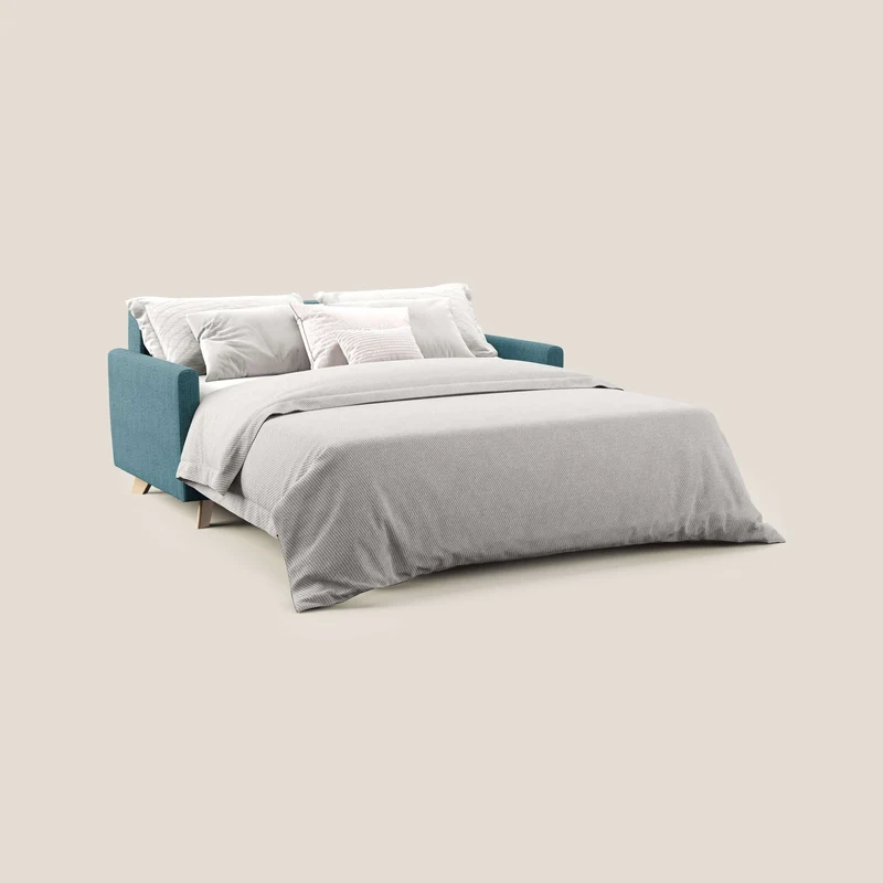 Edgar canapé convertible en tissu FELIS imperméable T03 bleu ciel