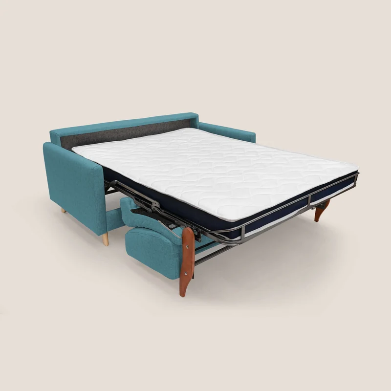 Edgar canapé convertible en tissu FELIS imperméable T03 bleu ciel