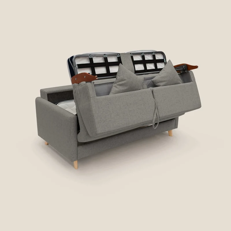 Edgar canapé convertible en tissu FELIS imperméable T03 taupe