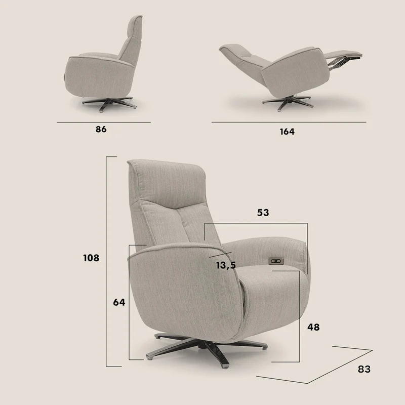 EVA fauteuil RELAX en tissu imperméable T02 rouge