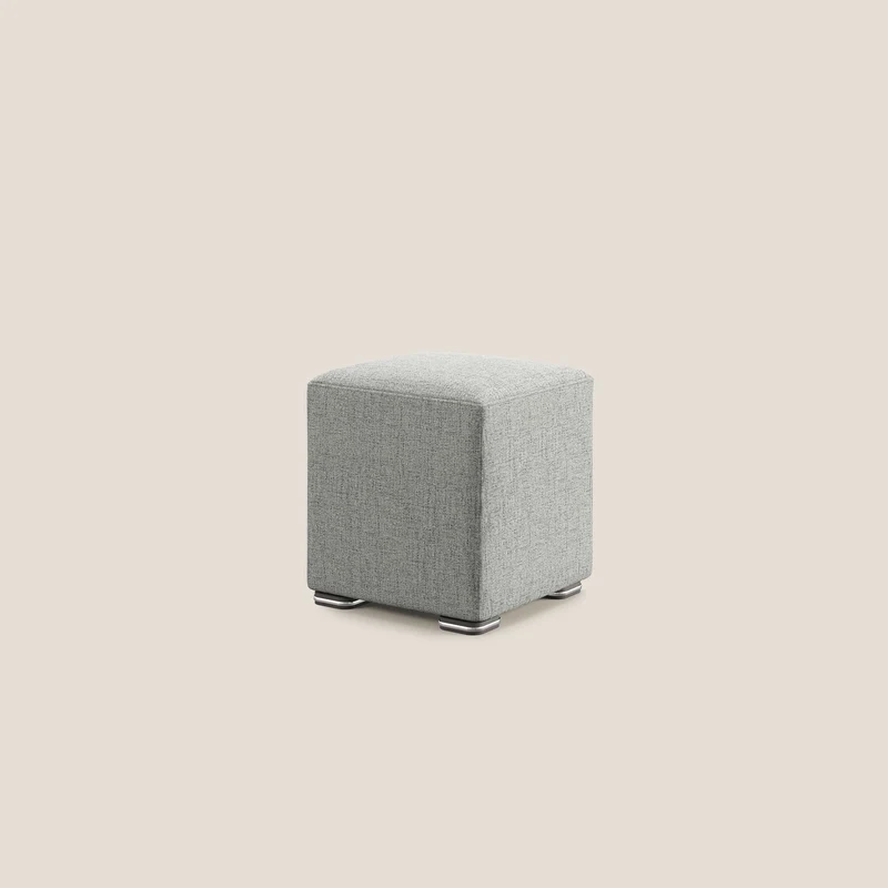 Cube pouf en tissu doux imperméable FELIS T03 gris clair
