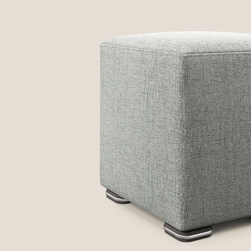 Cube pouf en tissu doux imperméable FELIS T03 gris clair