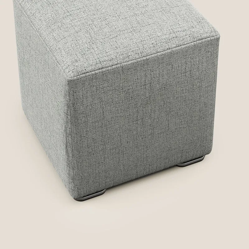 Cube pouf en tissu doux imperméable FELIS T03 gris clair
