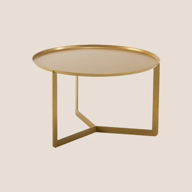 Round collection de tables basses rondes de salon en 3 tailles en or métallisé
