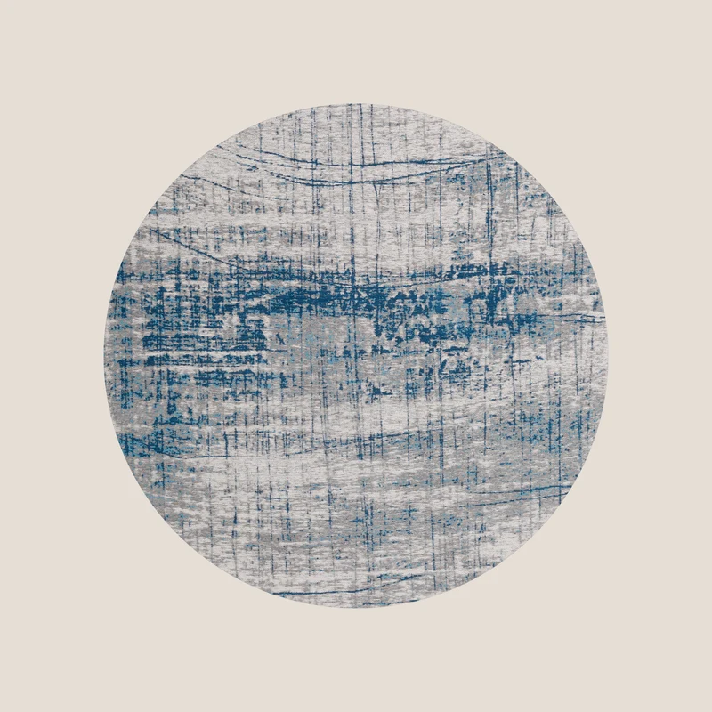 Raggio-di-lune tapis rond à motif abstrait en coton