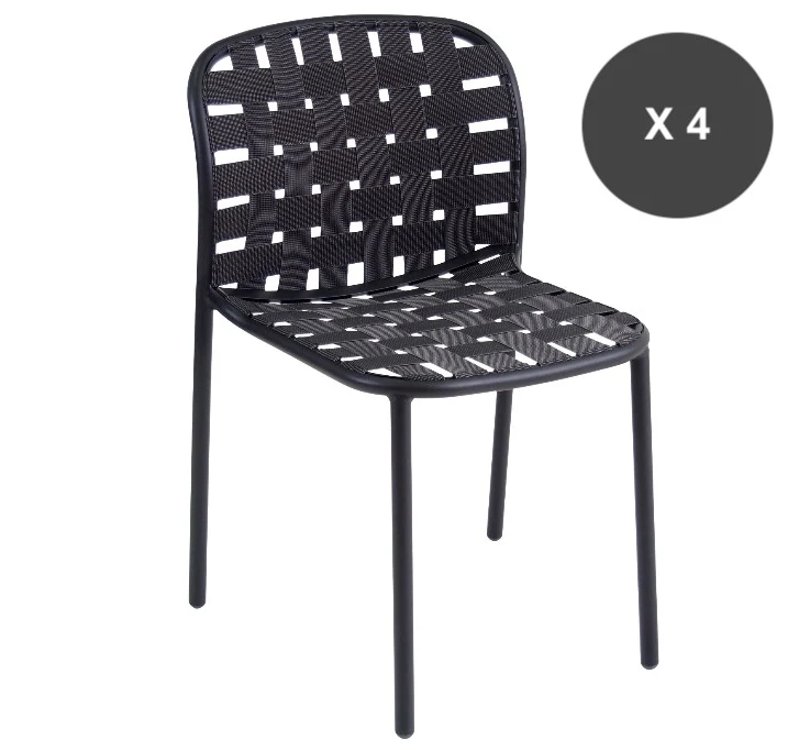 Lot de 4 Chaises noires YARD - EMU
