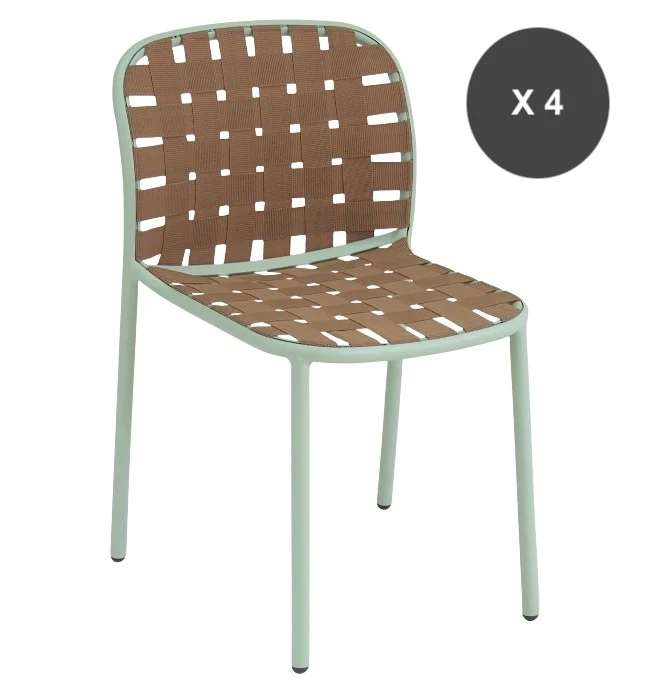 Lot de 4 Chaises verte YARD - EMU