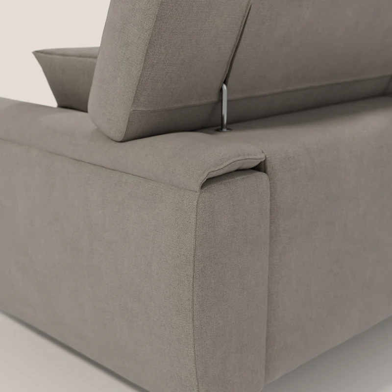 Caravaggio canapé 3 assises extensibles et têtières réglables en tissu imperméable T02 beige