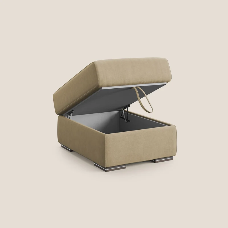 Sun pouf coffre en microfibre détachable T11 beige