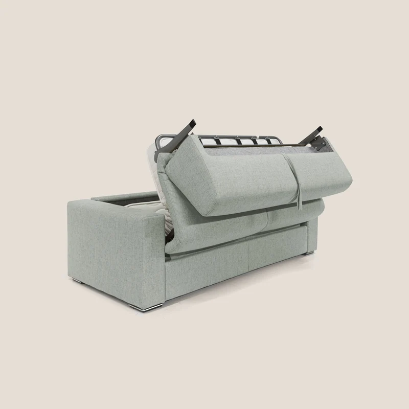 Nixon Canapé convertible avec matelas 20cm en tissu imperméable T03 gris clair