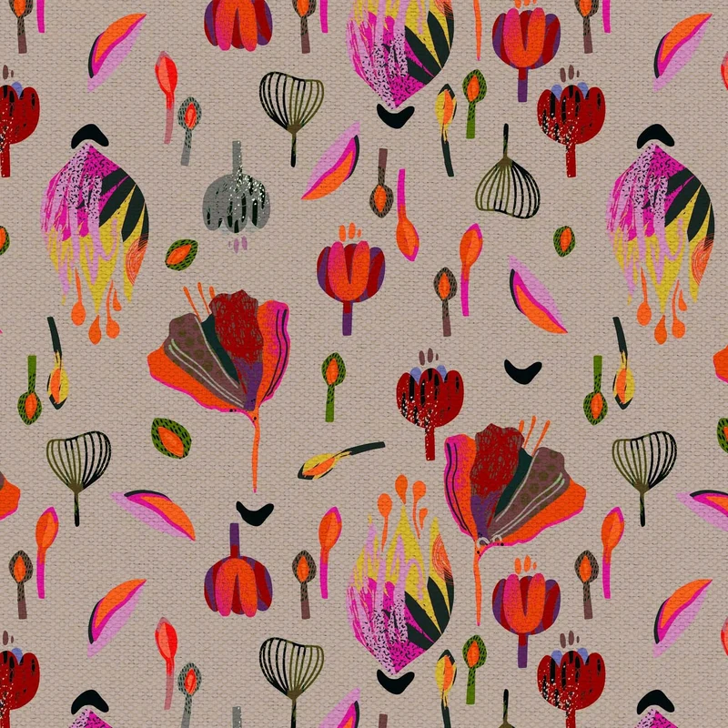 Joy Collection de coussins à motifs multicolores en tissu de coton frais et imperméable gris