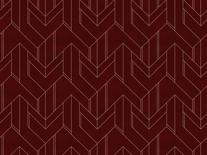 Geometrica coussins à fantaisie géométrique en velours imperméable rouge