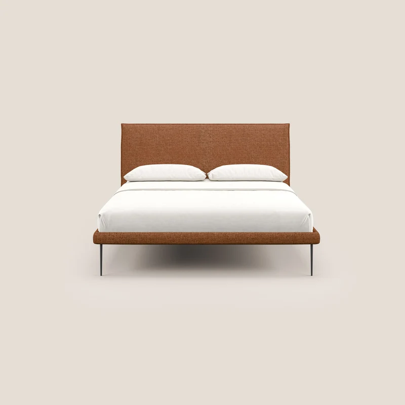 Theo lit moderne déhoussable avec pieds hauts en métal et tissu imperméable T10 orange