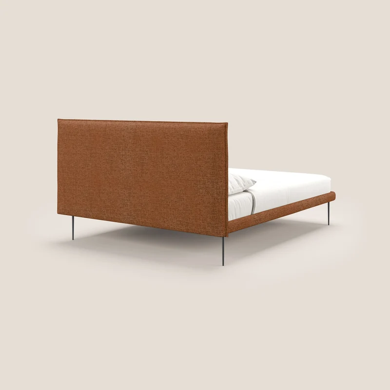 Theo lit moderne déhoussable avec pieds hauts en métal et tissu imperméable T10 orange