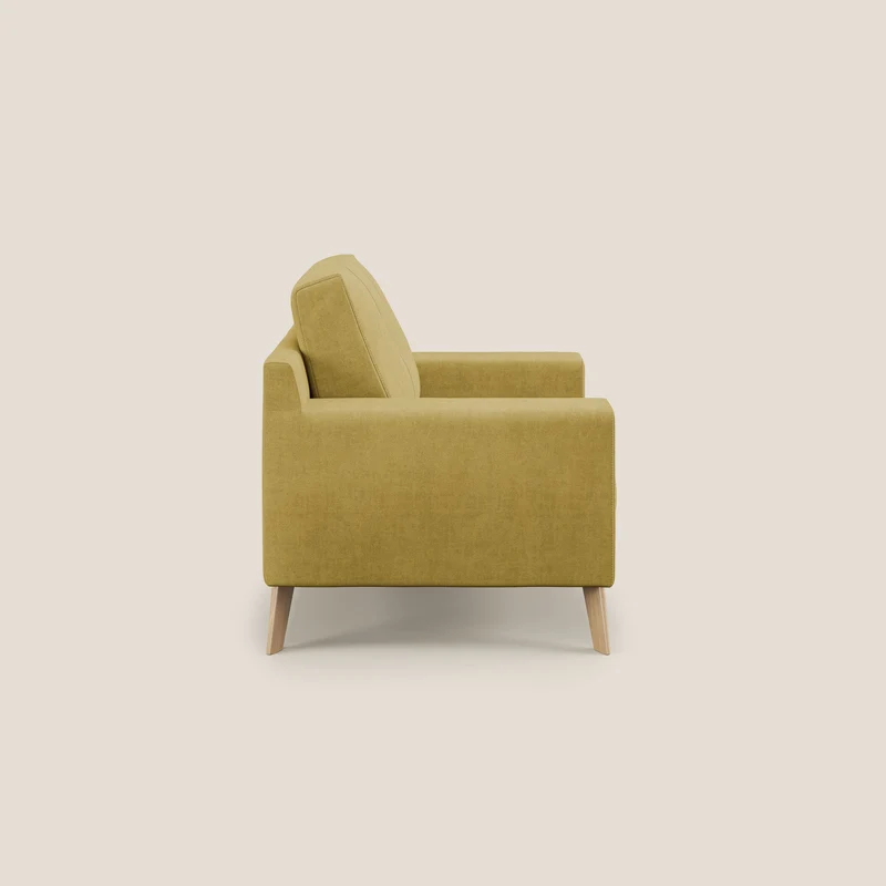 Danish Fauteuil en tissu doux imperméable T02 jaune