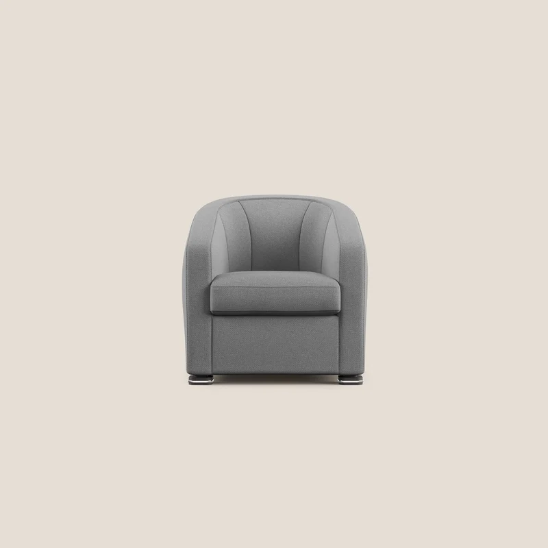 Cloe Fauteuil en tissu détachable à l'eau QuickClean T08 gris