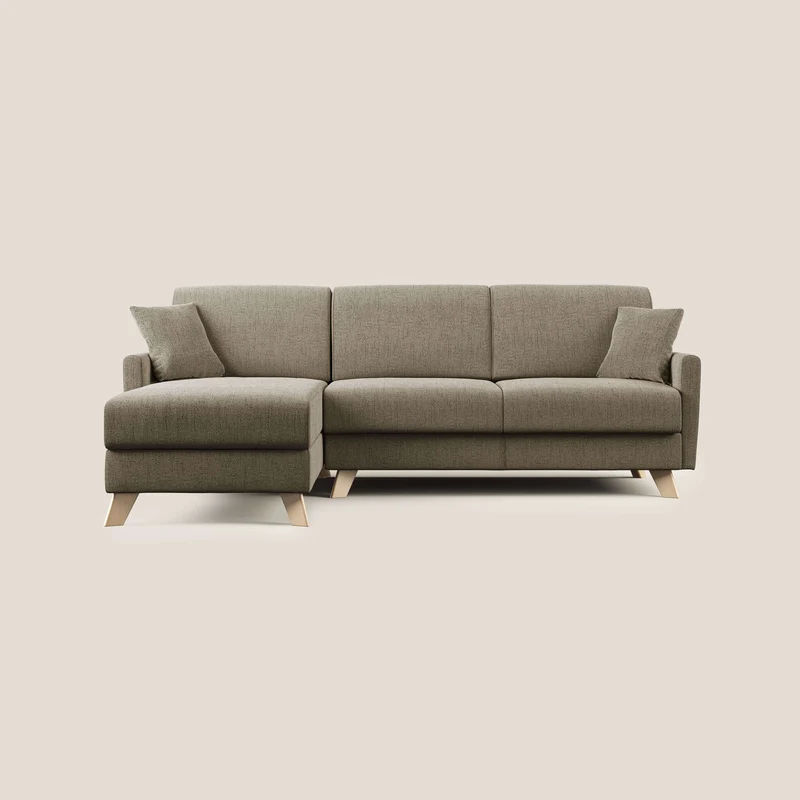 Edgar canapé-lit d’angle en tissu Felis imperméable T03 marron