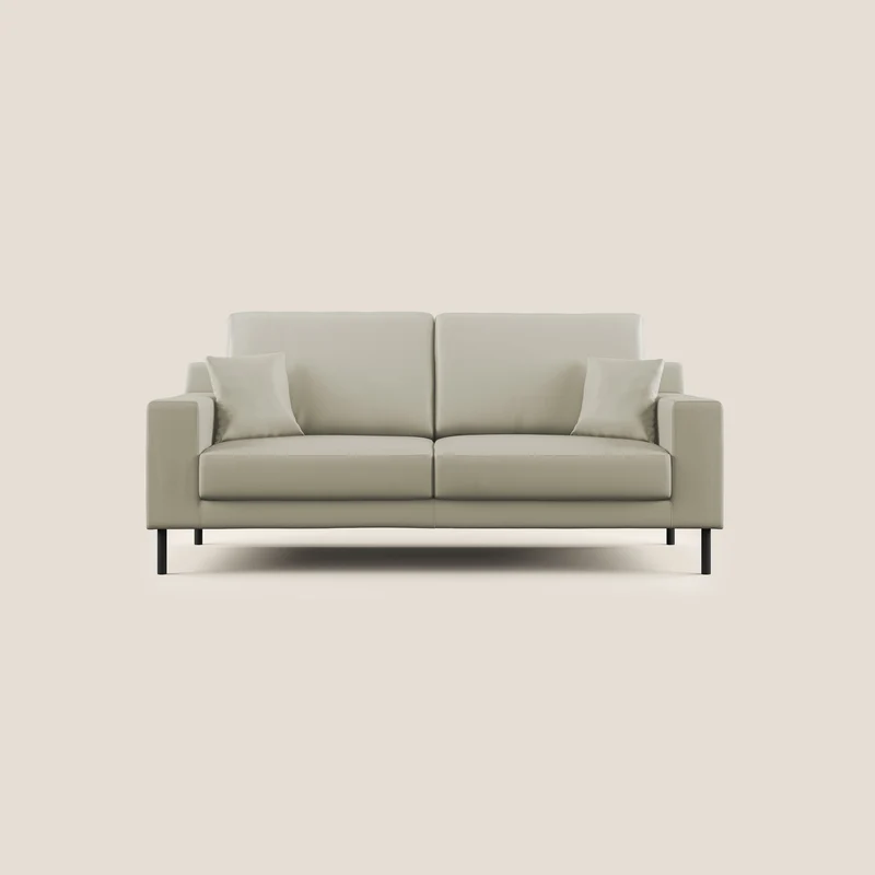 Uranio canapé linéaire moderne en simili cuir imperméable T04 Taupe tortora
