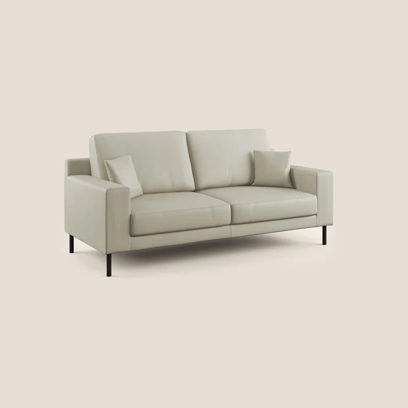 Uranio canapé linéaire moderne en simili cuir imperméable T04 Taupe tortora