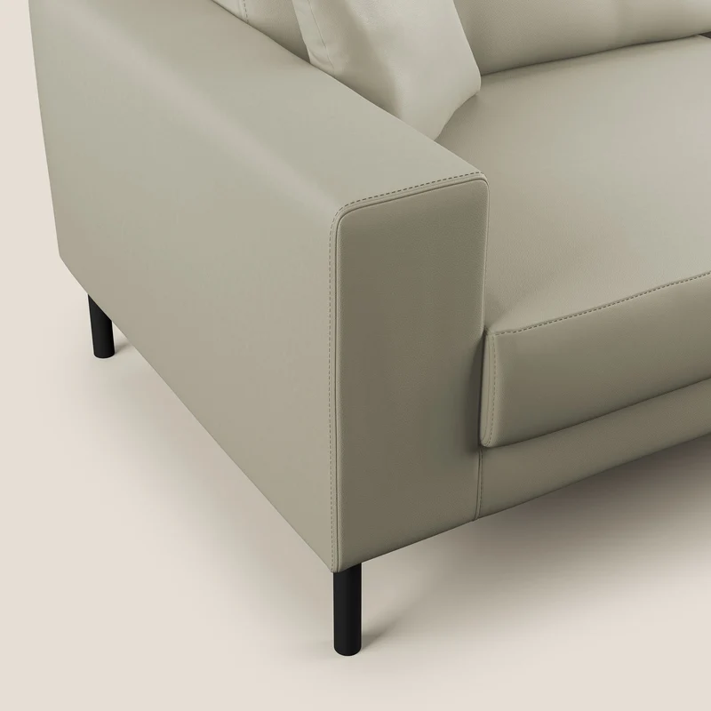 Uranio canapé linéaire moderne en simili cuir imperméable T04 Taupe tortora