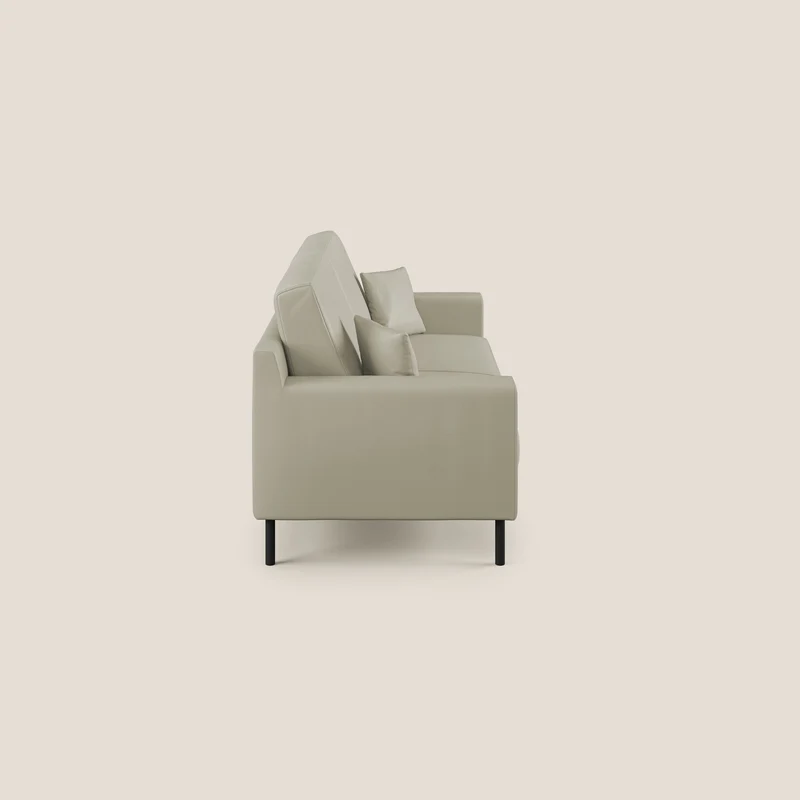 Uranio canapé linéaire moderne en simili cuir imperméable T04 Taupe tortora
