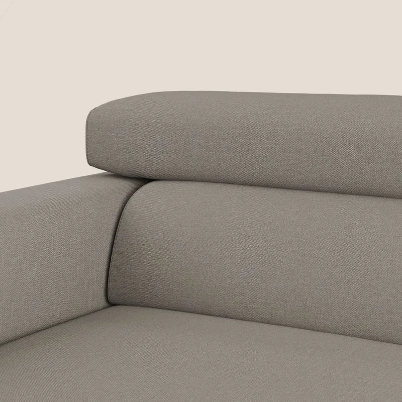 Dylan canapé avec pouf extractible à 3 assises en tissu effet coton imperméable T13 Taupe tortora