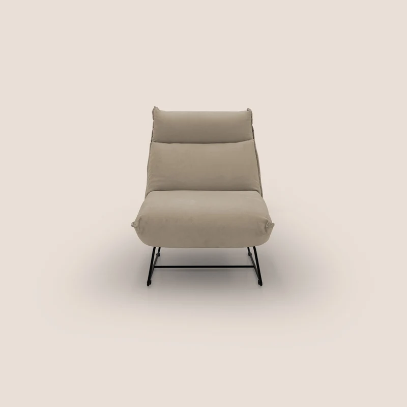 Tessa Fauteuil au design moderne en microfibre détachable T11 Taupe tortora