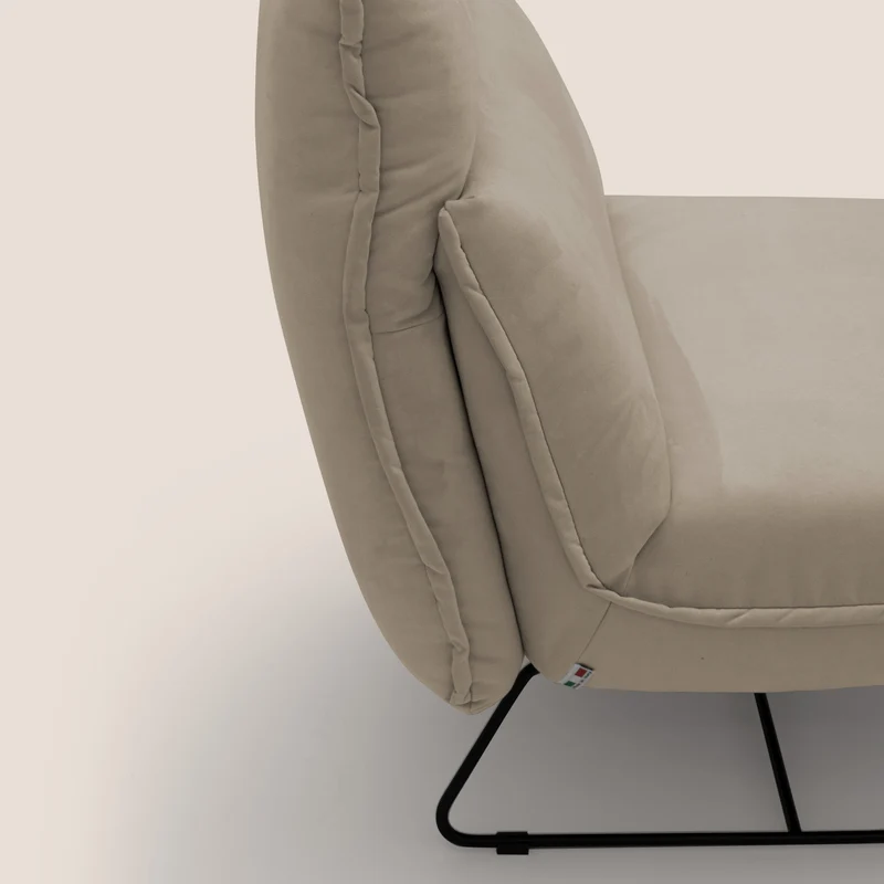 Tessa Fauteuil au design moderne en microfibre détachable T11 Taupe tortora